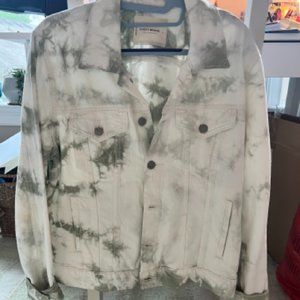 Lucky Brand Green and White Denim Jacket